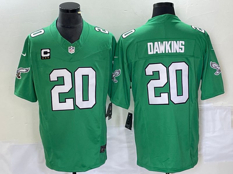 Men Philadelphia Eagles #20 Dawkins Green Nike Throwback Vapor Limited NFL Jerseys